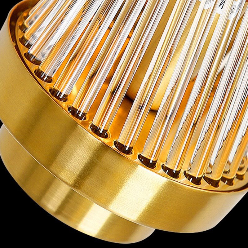 Modern Luxury Crystal Cylinder Column Rotation 2-Light Wall Sconce Lamp