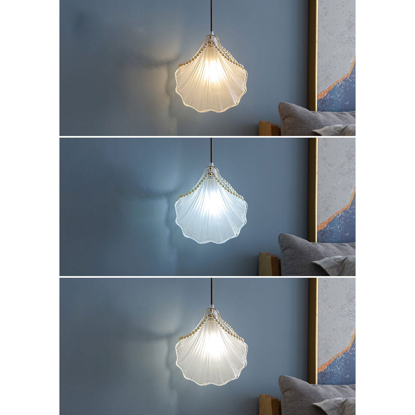 مصباح معلق فاخر من لؤلؤة صدفية من Creative Light مزود بمصباح واحد