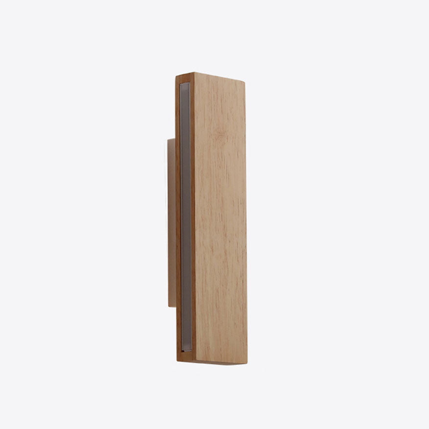 Japanese Minimalist Log Rectangular Flat Rotatable LED Wall Sconce Lamp