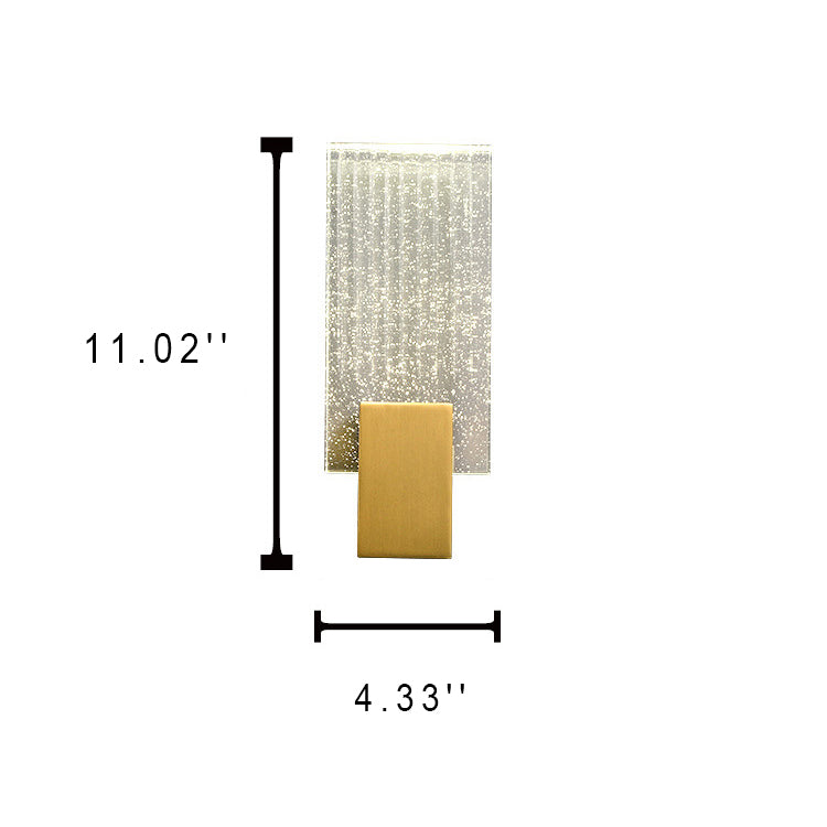 مصباح حائط LED مربع الشكل بتصميم عصري فاخر من الكريستال الفقاعي