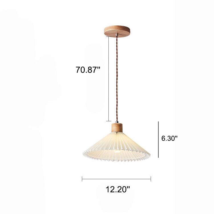 Nordic Minimalist Pleated Shade 1-Light Pendant Light