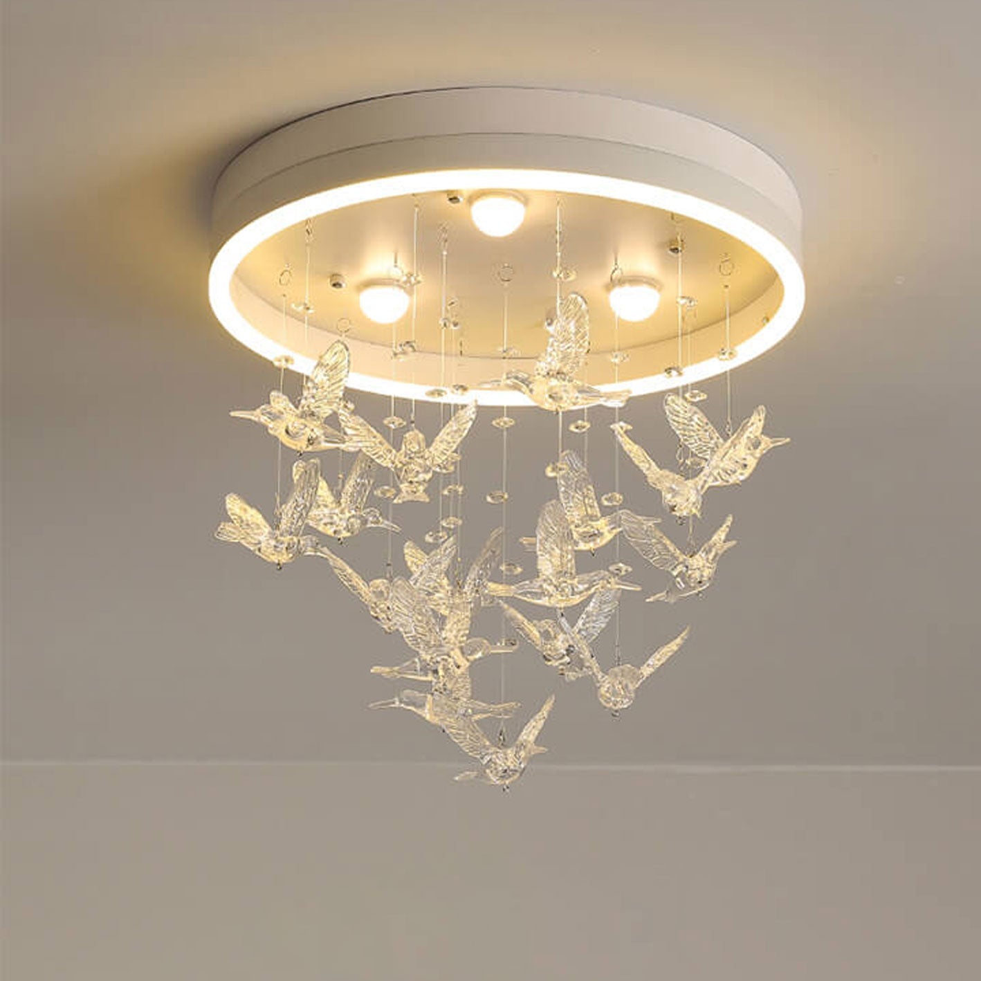 Modern Creative Cartoon Round Bird / Skirt Hanging LED Flush Mount Ceiling Light