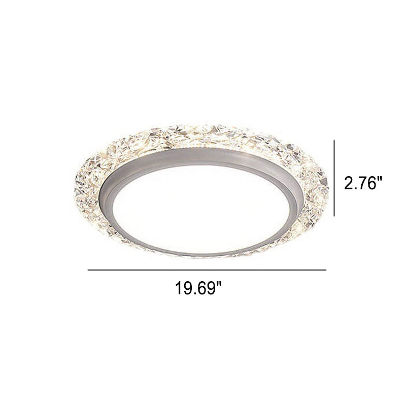 Nordic Minimalist Light Luxury Round Iron Aluminum Acrylic LED Flush Mount Lighting