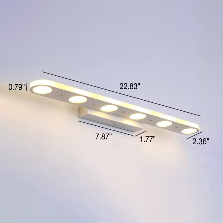 Modern Simple White Long Oval Acrylic Vanity Light 4/6 Light Wall Sconce Lamp
