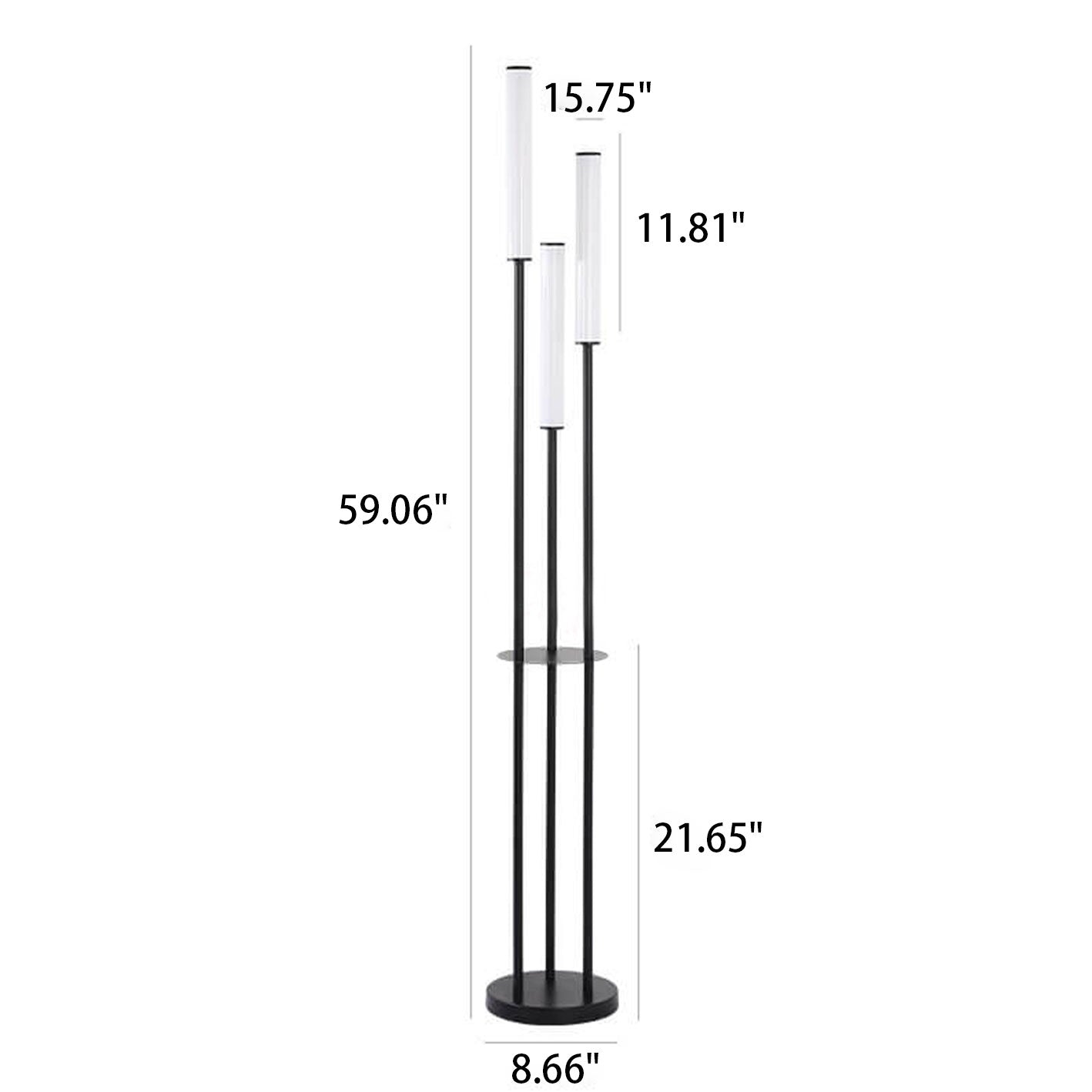 Modern Minimalist Creative Long Bar Design 3-Light LED Standing Floor Lamp