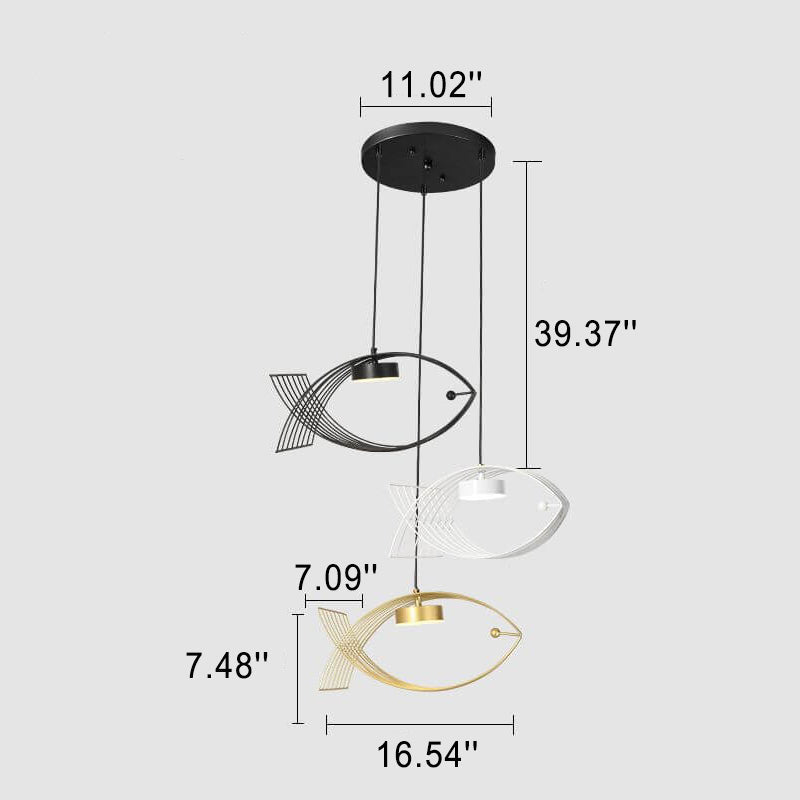モダンなアクリル魚クリエイティブデザインLEDシャンデリア