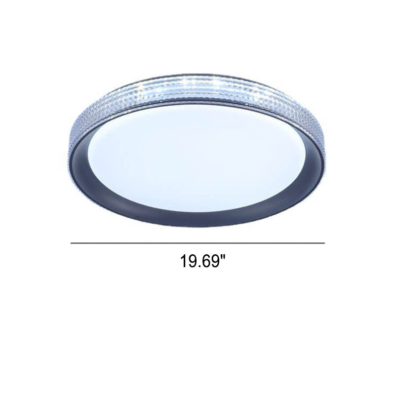 Modern Luxury Crystal Water Wave Diamond Circle LED Flush Mount Ceiling Light