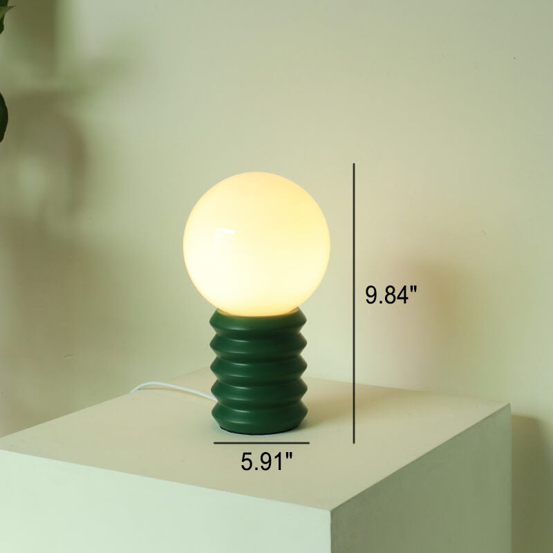 Vintage Orange Solid Glass 1-Light Table Lamp