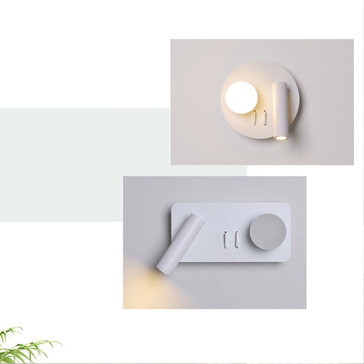 مصباح حائطي LED للقراءة مصنوع من الحديد الأكريليكي دائري/مربع بتصميم بسيط على الطراز الاسكندنافي