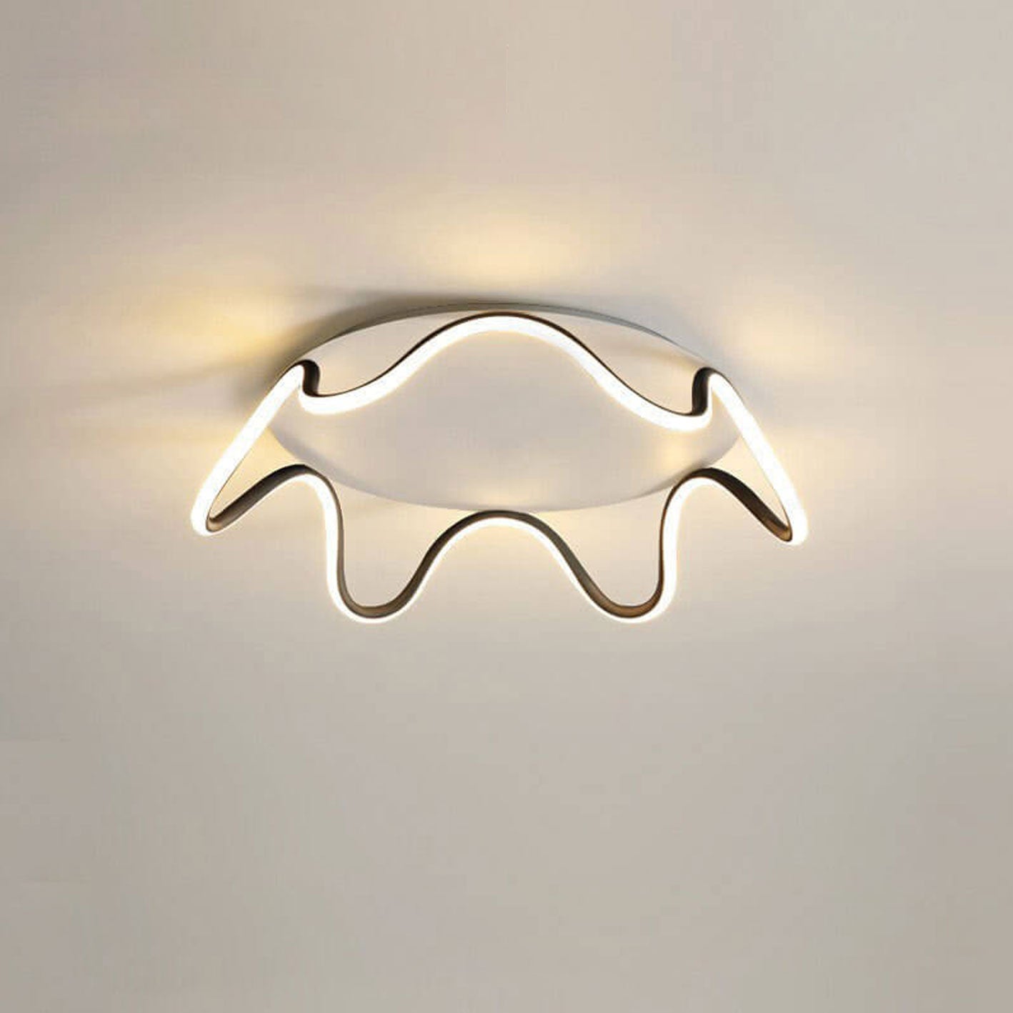 Modern Simple Crown Aluminum LED Flush Mount Ceiling Light