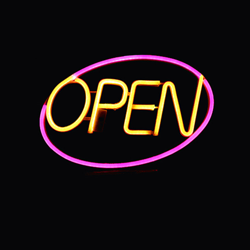 Modern Art Deco Waterproof PS OPEN LED Outdoor Hanging Neon Wall Sconce Lamp For Dining Room