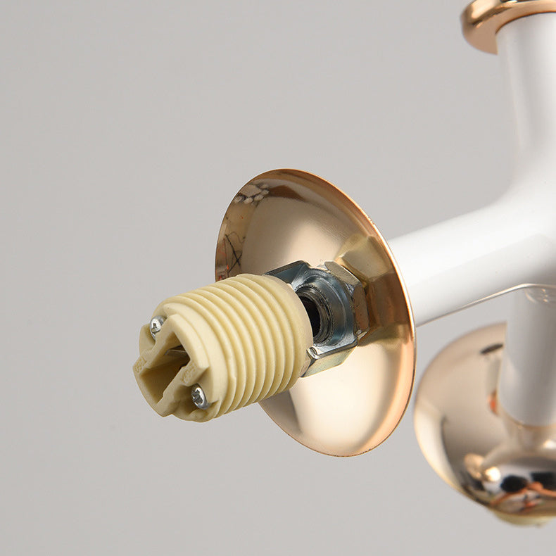 ثريا معاصرة من الألومنيوم والحديد والزجاج بثلاثة مصابيح لغرفة الطعام