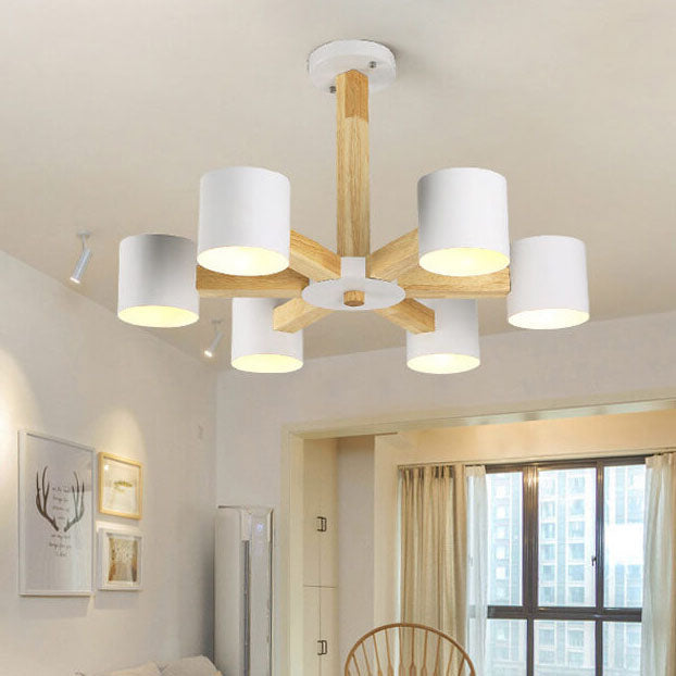 Scandinavian Minimalist Log 6/8-Light Island Light Chandelier