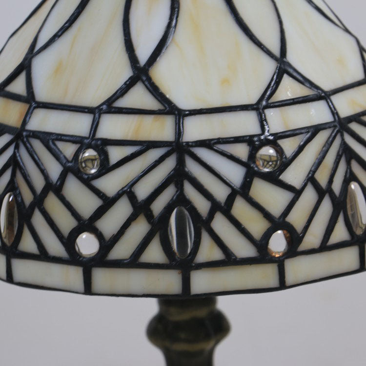 Traditional Tiffany Resin Glass Umbrella Shape 1-Light Table Lamp For Bedroom