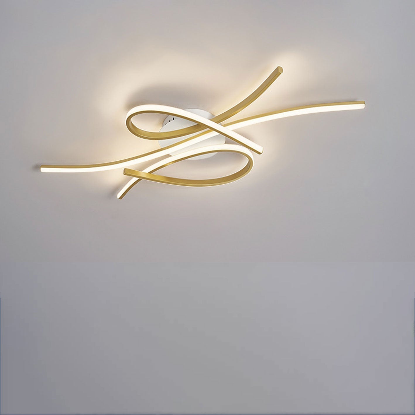 Modern Creative Bending Curves Line Design LED Flush Mount Ceiling Light