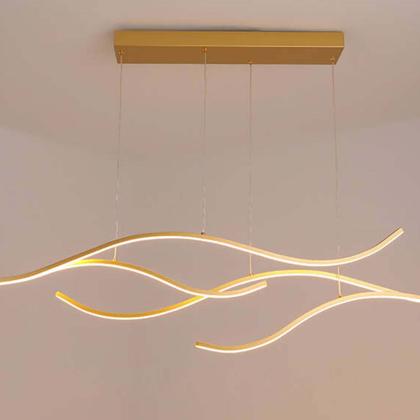 北欧のクリエイティブなロングラインアイランドライト LED アートシャンデリア