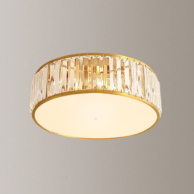 Modern Iron Crystal Round 3/4/5 Light Flush Mount Ceiling Light