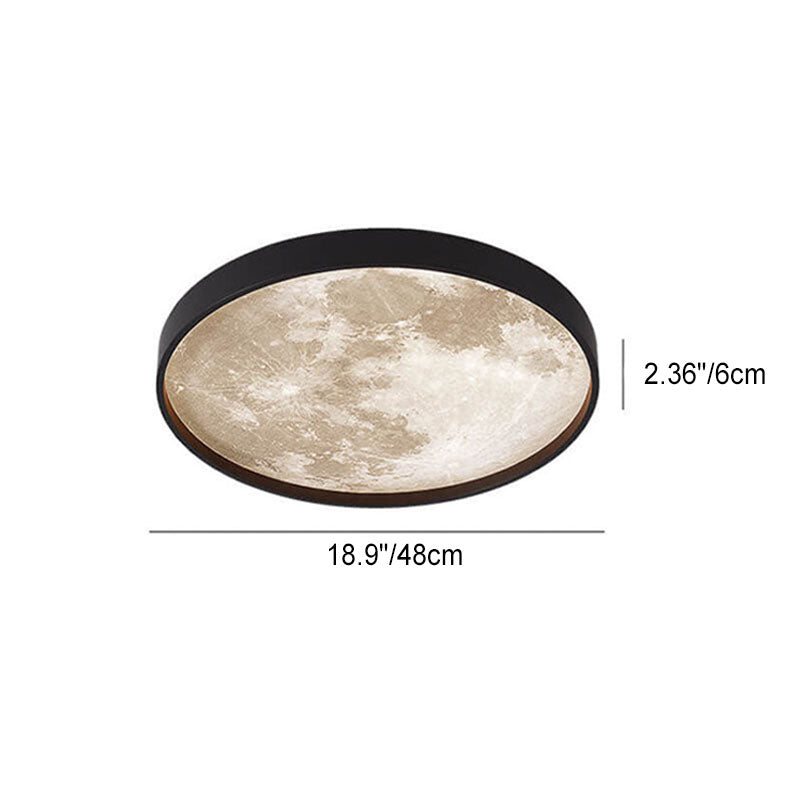Nordic Creative Moon Round LED Flush Mount Ceiling Light
