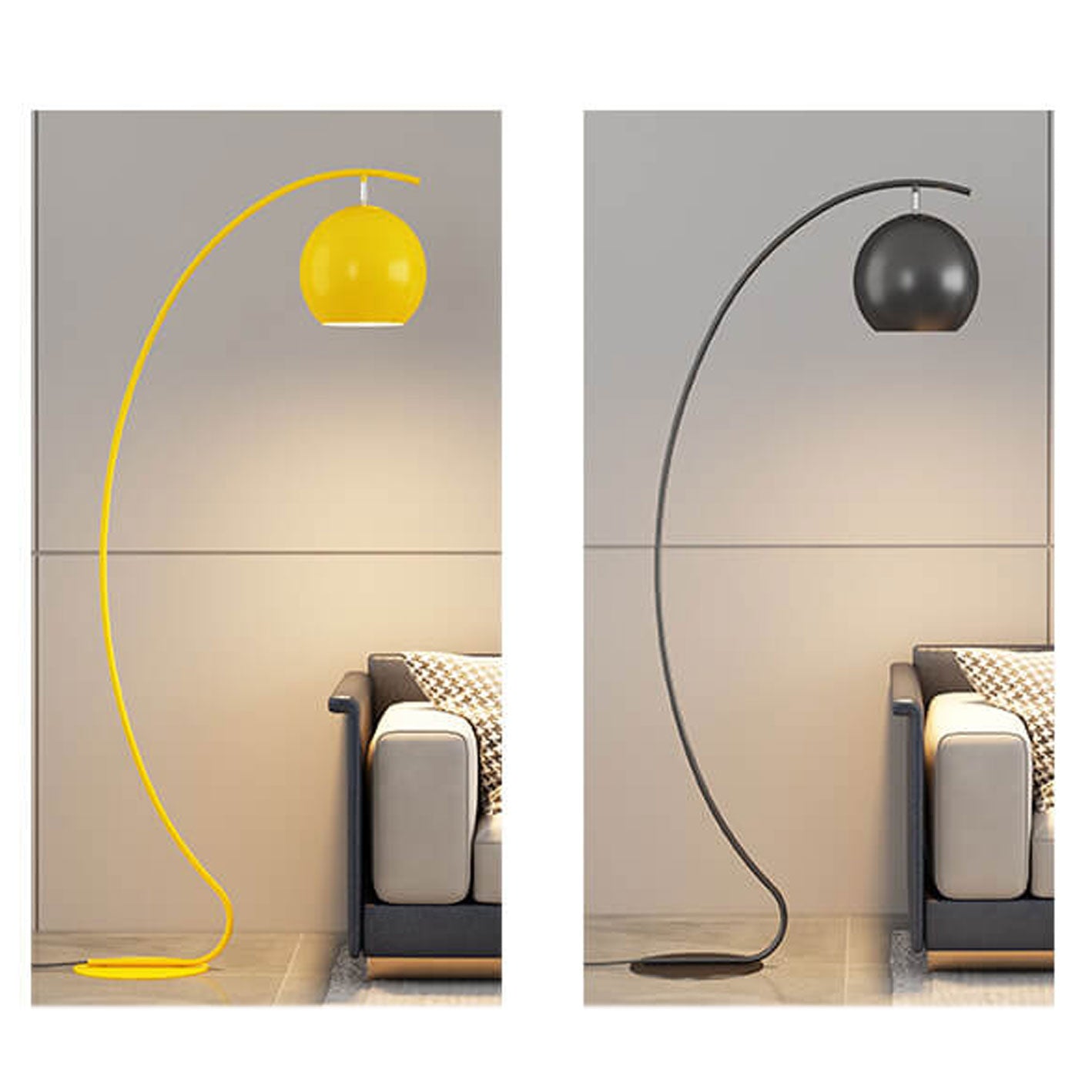 北欧ミニマリスト曲線ドーム1灯スタンドフロアランプ