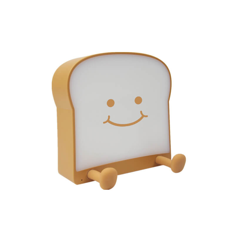 Cute Toast Bread Night Light USB Pat Timer Bedside Bed Lamp