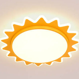 Creative Cartoon Sun Shaped LED Flush Mount Ceiling Light
