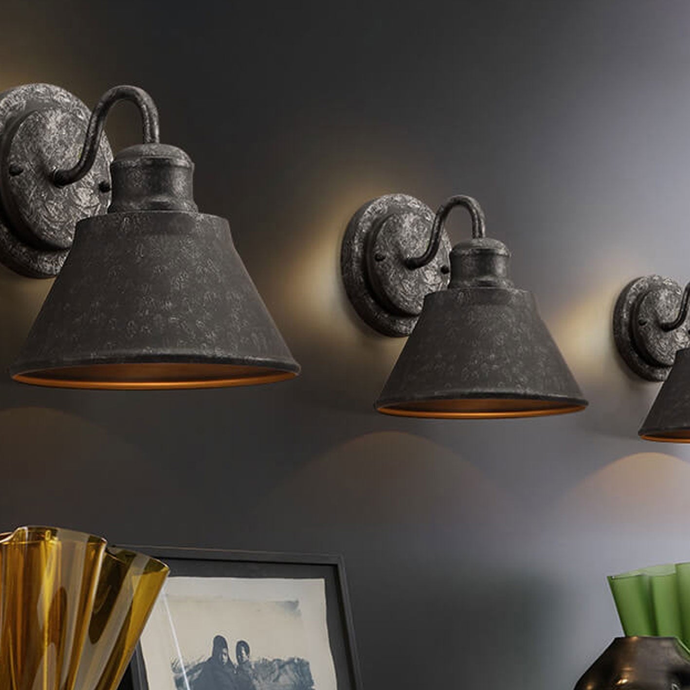 Vintage Industrial Hardware Iron Bell Shade Outdoor Waterproof 1-Light Wall Sconce Lamp