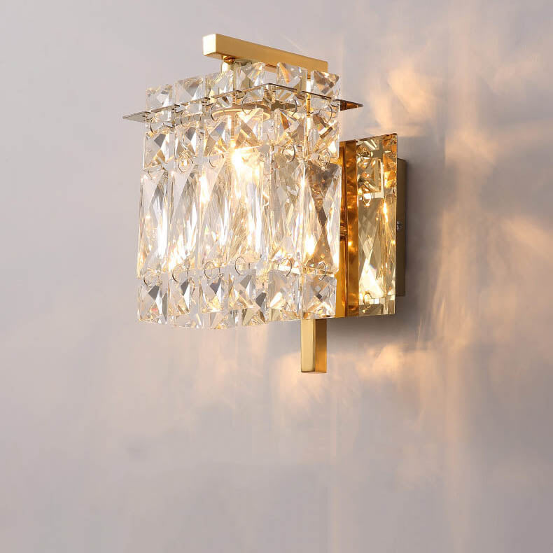 Modern Luxury Glass Cube 1/2 Light Wall Sconce