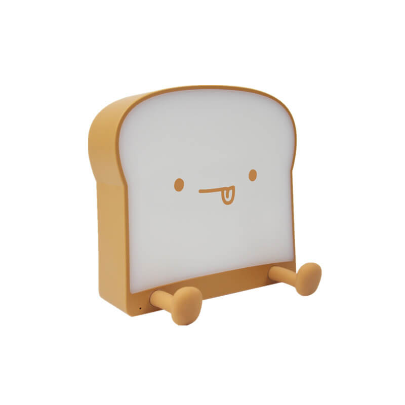 Cute Toast Bread Night Light USB Pat Timer Bedside Bed Lamp