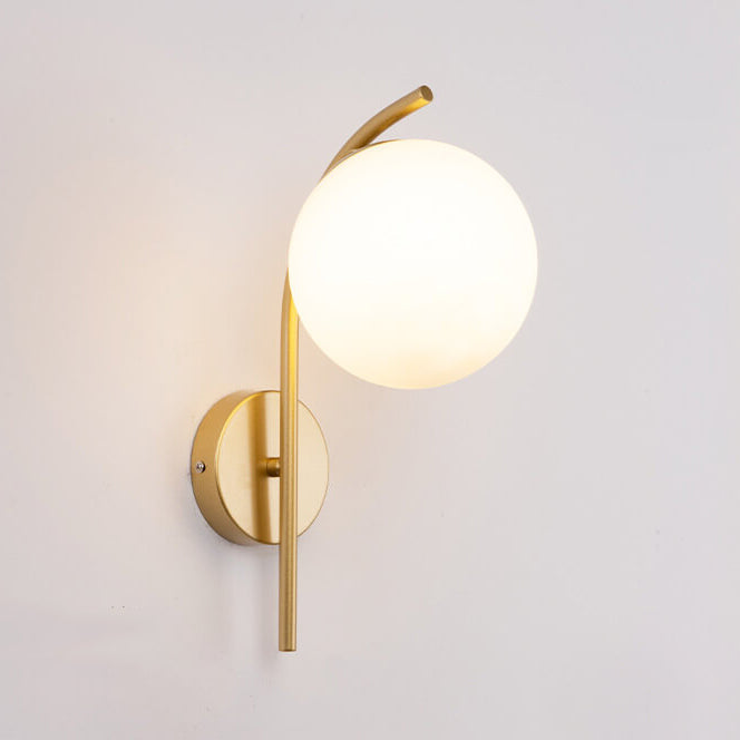 Nordic Arc Glass Globe 1-Light Wall Sconce Lamp