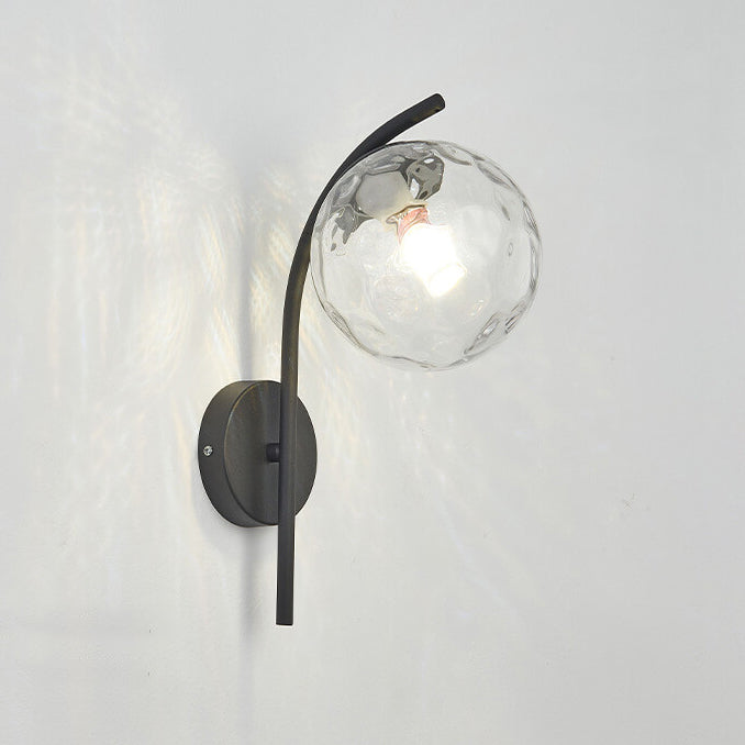 Nordic Arc Glass Globe 1-Light Wall Sconce Lamp