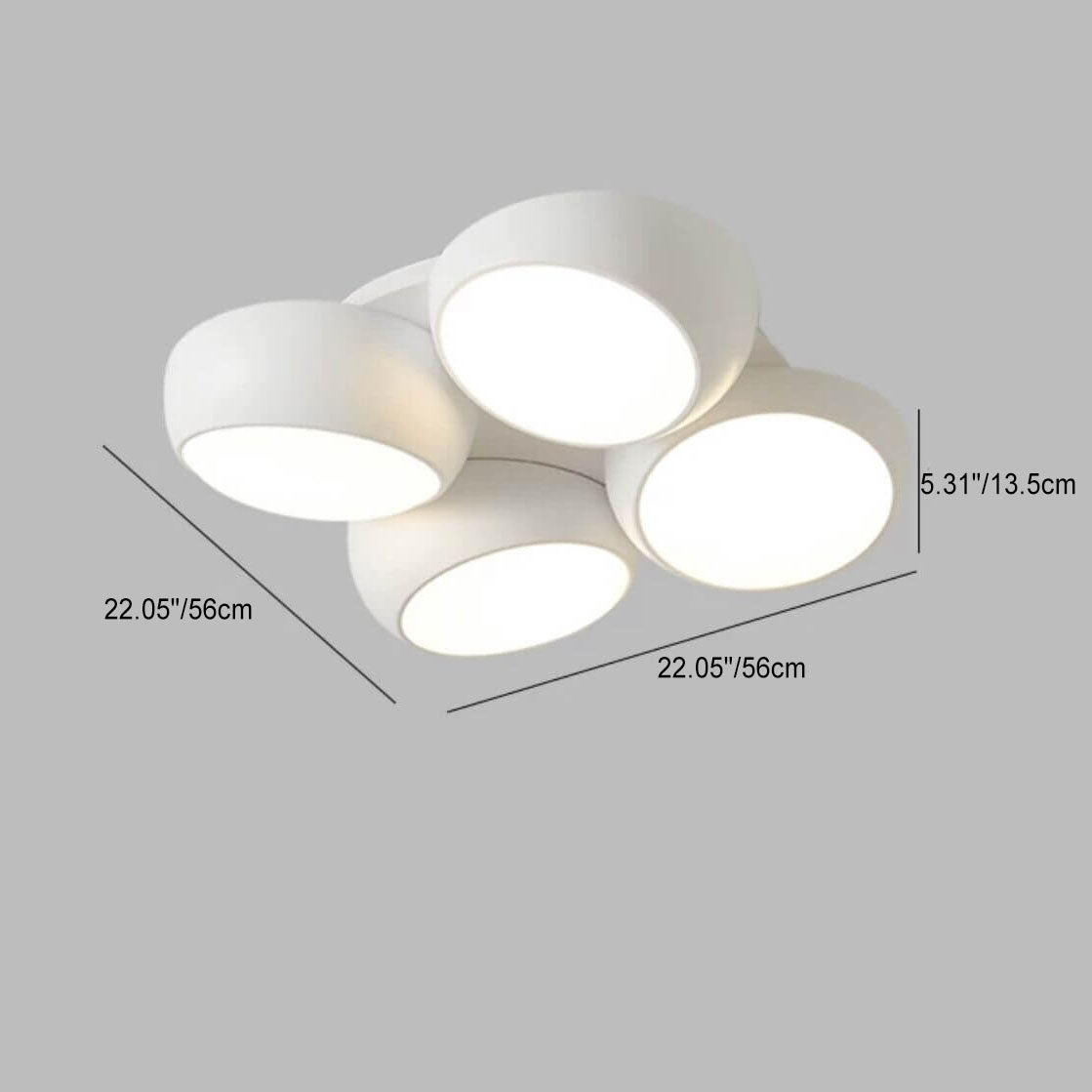 Scandinavian Modern Minimalist Iron Plastic Round LED Semi-Flush Mount Ceiling Light