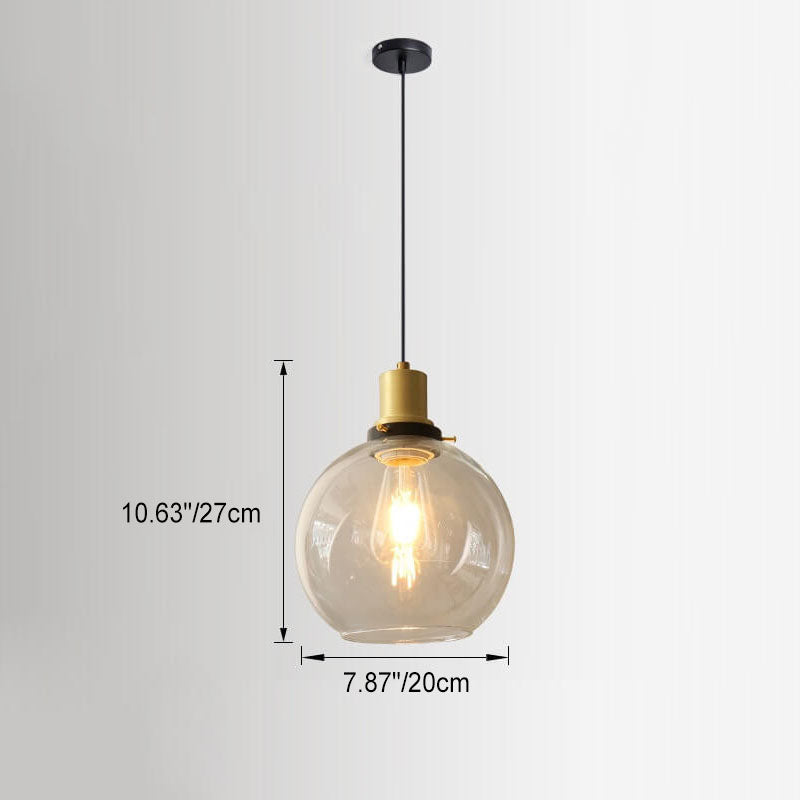 Vintage Minimalist Semi-Circular Cone Cup Iron Glass 1-Light Pendant Light