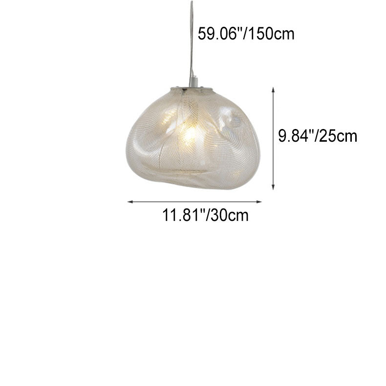 Modern Shaped Glass 1-Light Cloud Suspension Pendant Light