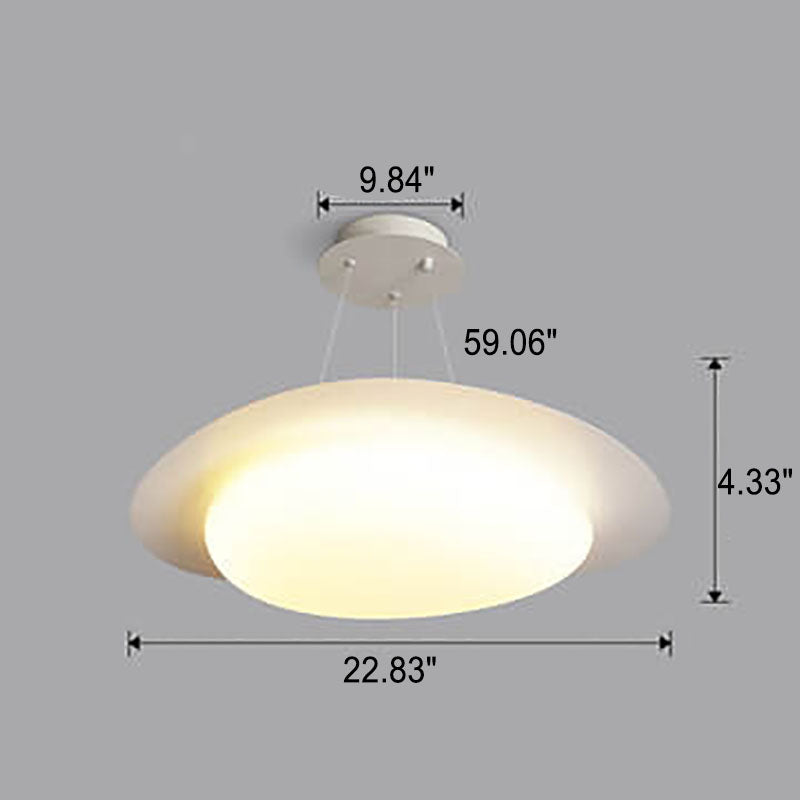 مصباح LED معلق من الحديد الأكريليكي باللون الأبيض بتصميم بسيط على الطراز الاسكندنافي