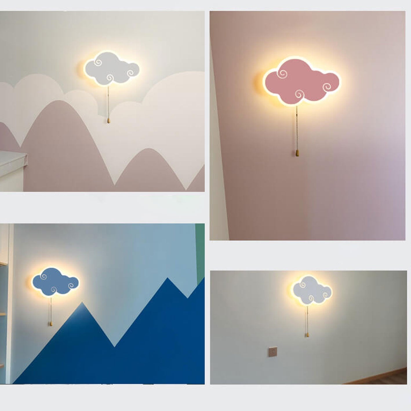 مصباح حائط LED بتصميم رسوم متحركة سحابية بسيطة وحديثة من الشمال