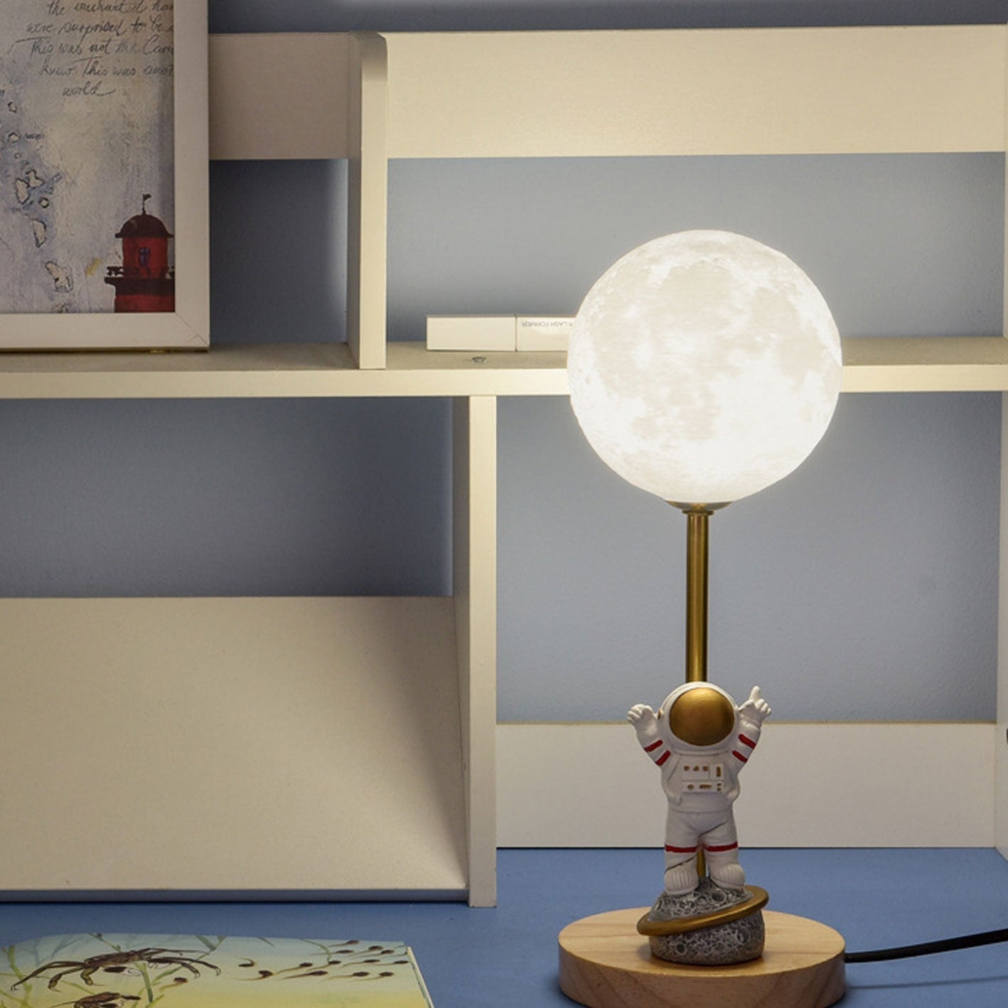 Nordic Creative 3D Printed Moon 1-Light Decorative Table Lamp