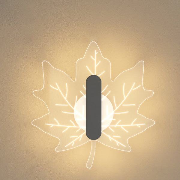 مصباح حائط LED إبداعي على شكل ورقة القيقب من الأكريليك بتصميم آرت ديكو الحديث
