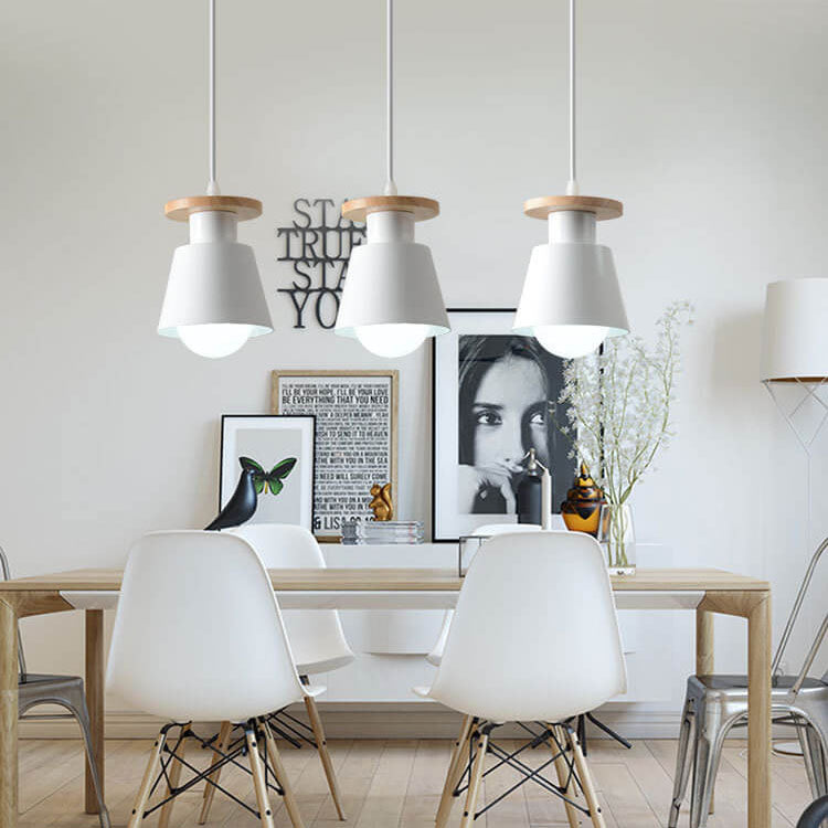 Nordic Bell-shaped Geometric 1-Light Pendant Light