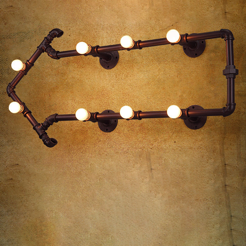 Traditional Vintage Arrowhead Iron Tube Acrylic 8-Light Wall Sconce Lamp For Bedroom