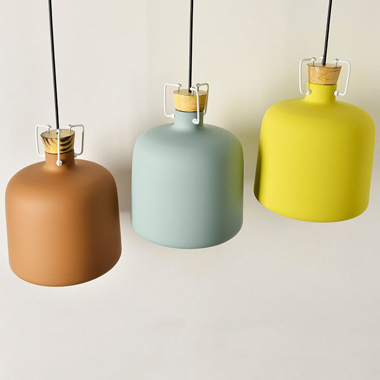 Modern Aluminum 1-Light Colorful Candy Jar Pendant Light