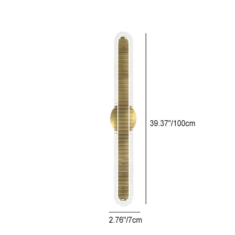 Modern Luxury Long Strip Copper Glass LED Wall Sconce Lamp