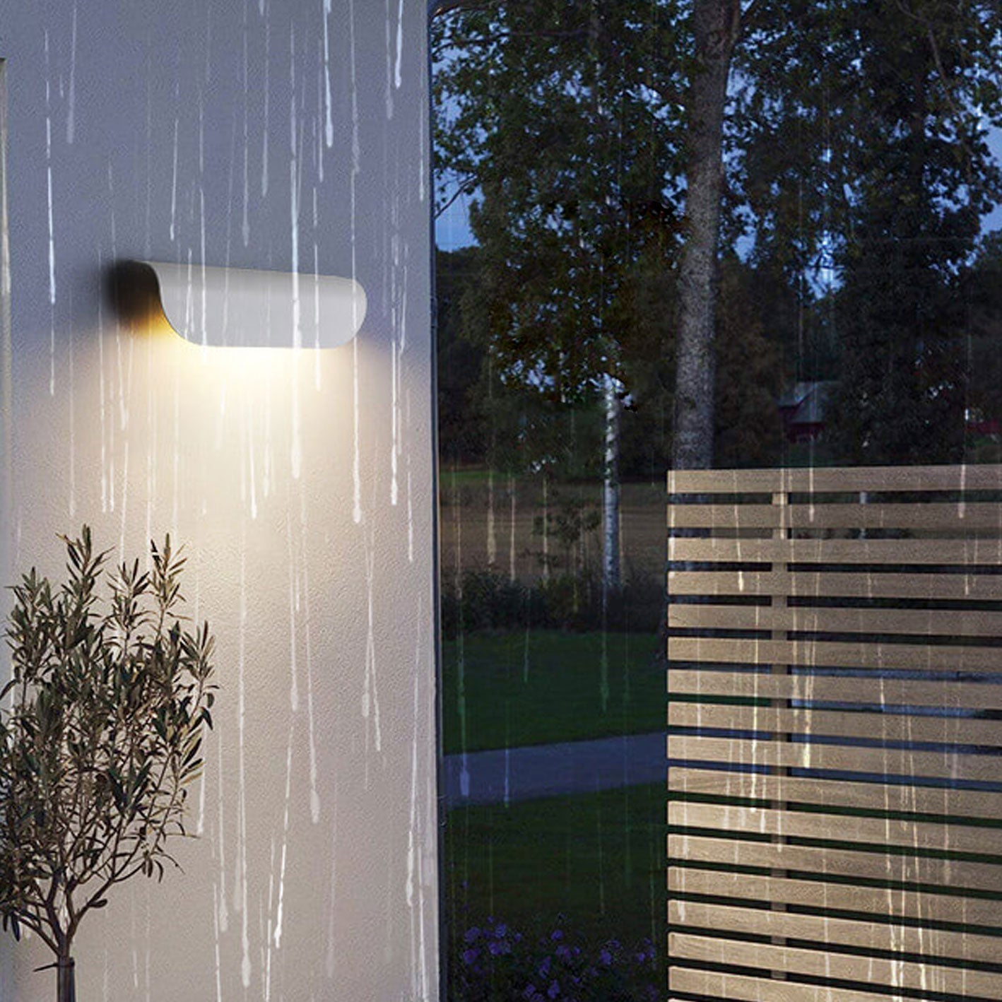 Modern Outdoor Curved Waterproof LED Garden Wall Sconce Lamp