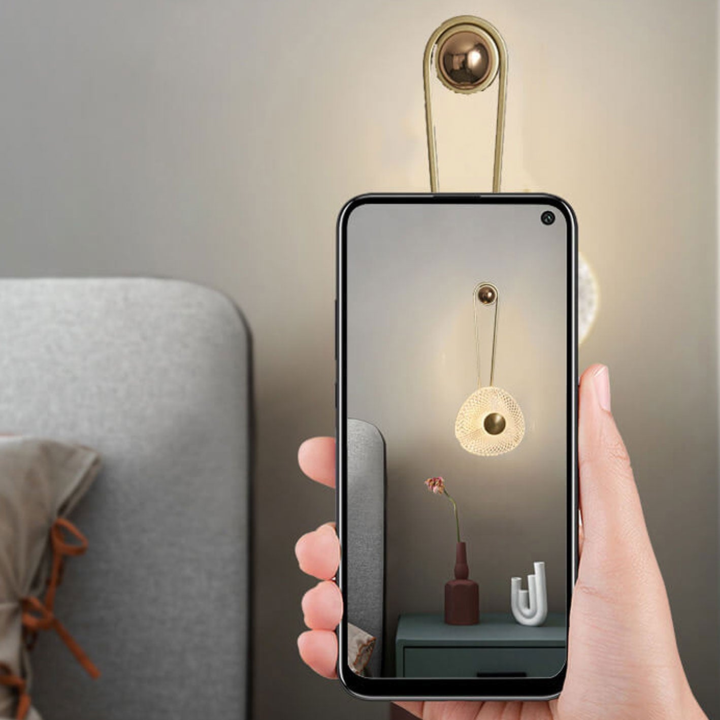 Nordic Light Luxury Wrought Iron Aluminum Round LED Wall Sconce Lamp