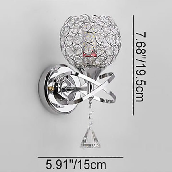 Contemporary Creative Crystal Ball 1- Light Wall Sconce Lamp For Living Room