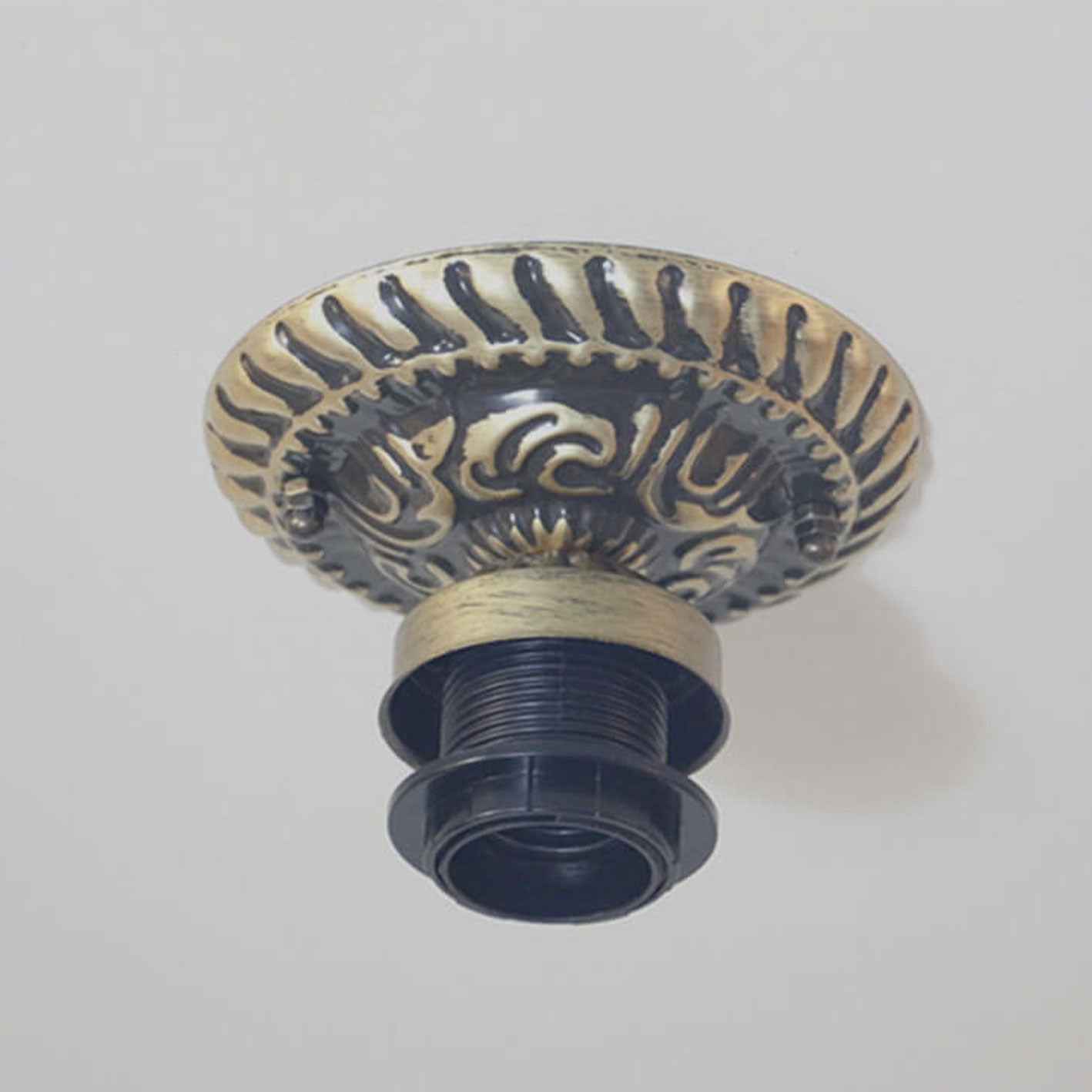 Vintage Tiffany Ivory Glass 1-Light Semi-Flush Mount Ceiling Light