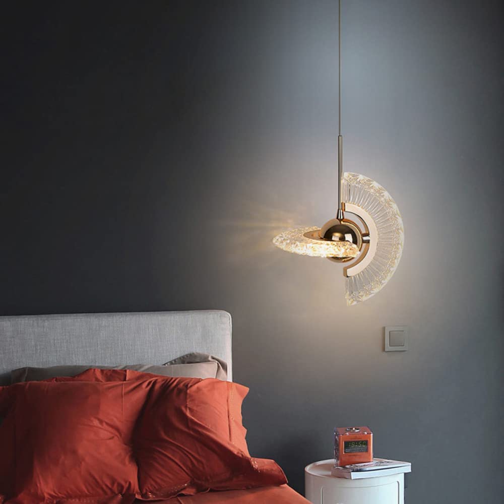 مصباح LED معلّق بتصميم صليب دوار فاخر عصري من الأكريليك لغرفة المعيشة