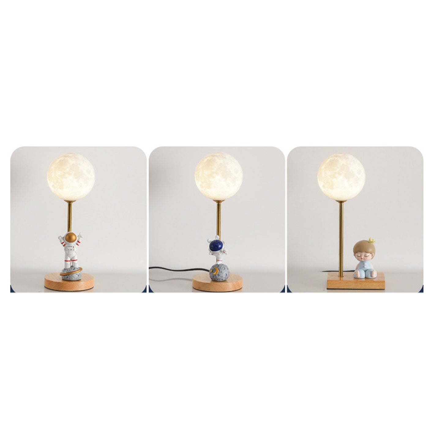 Nordic Creative 3D Printed Moon 1-Light Decorative Table Lamp