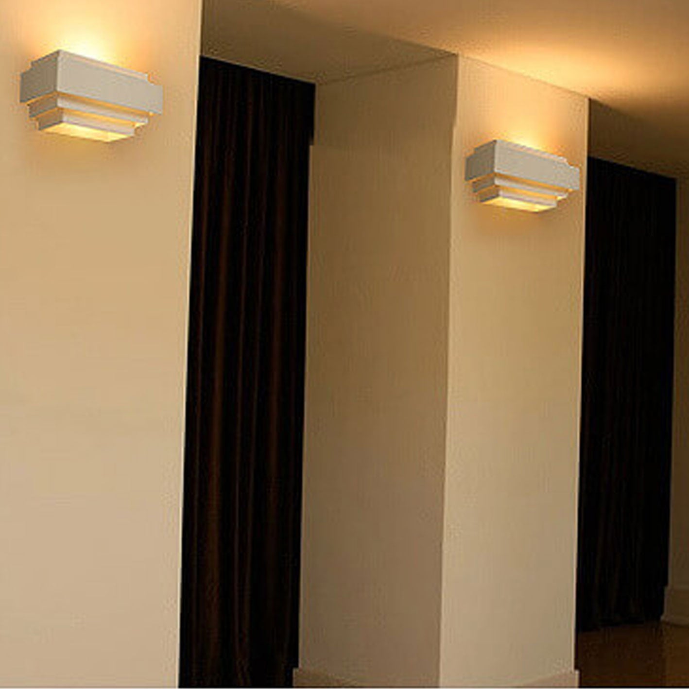 Modern Square Geometric Cascade Iron 1-Light Wall Sconce Lamp