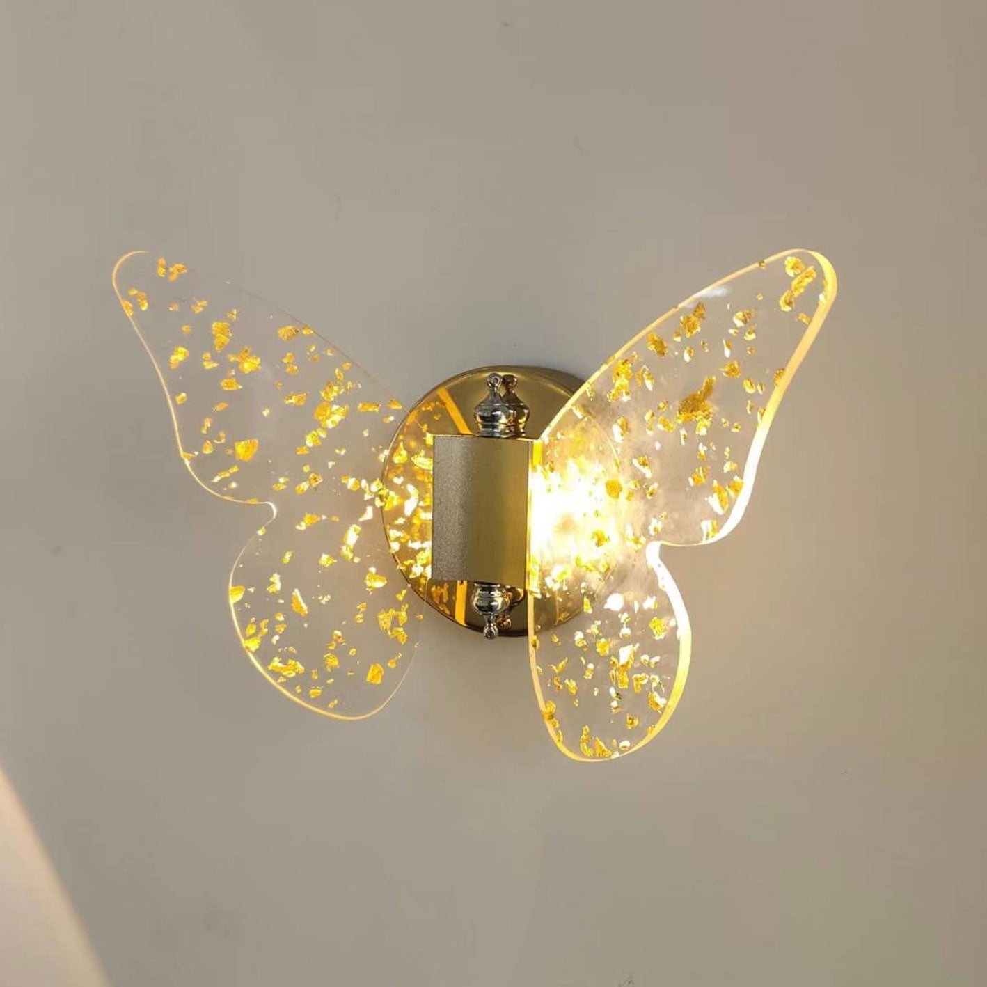 Modern Creative Gold Foil Acrylic Butterfly LED Wall Sconce Lamp