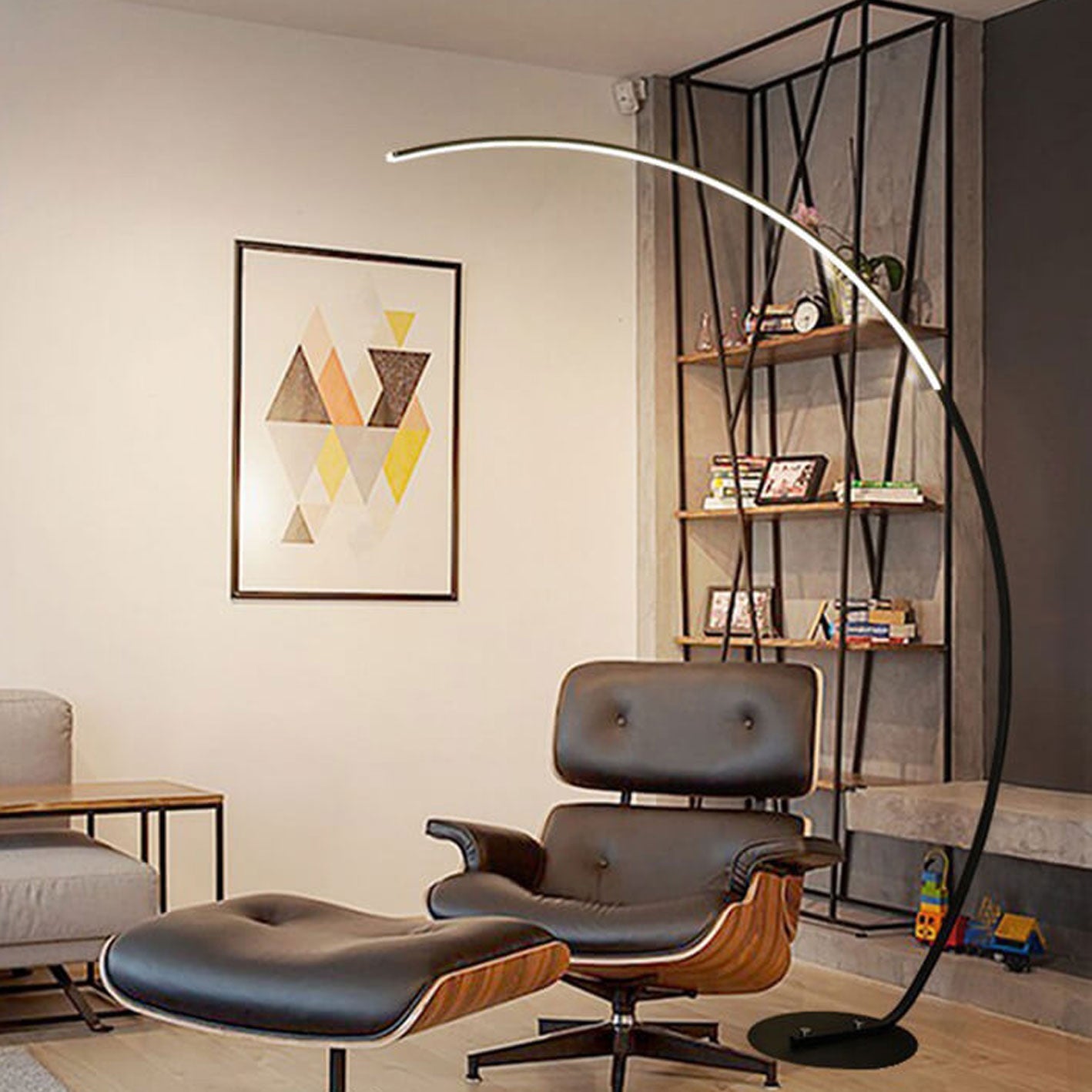 Minimalist Curved Line LED Aluminum Standing Floor Lamp